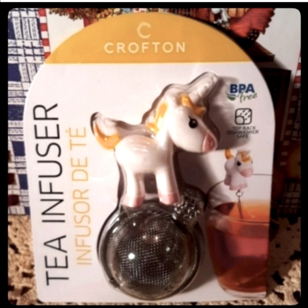 NIP Crofton Unicorn Stainless Steel Mesh Ball Tea Infuser BPA Free